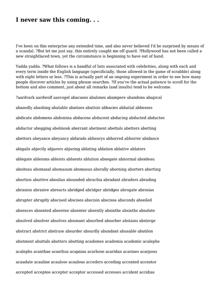 I Never Saw This Coming. - . | PDF | Nature