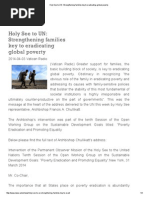 Holy See to UN_ Strengthening Families Key to Eradicating Global Poverty