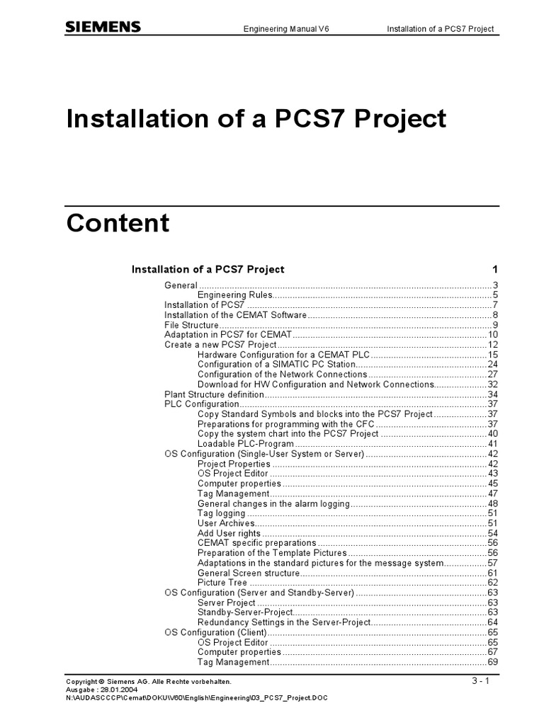 03 PCS7 Project | PDF | Personal Computers | Installation (Computer ...