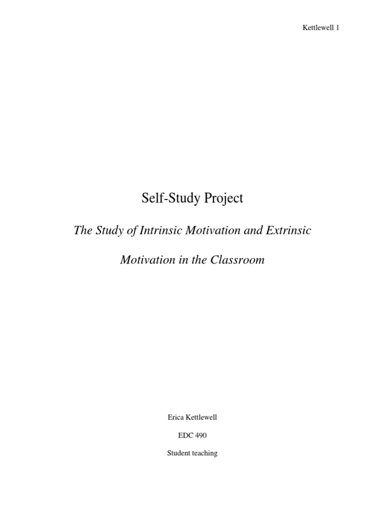 Self-Study Project Intrinsic and Extrinsic Motivation | PDF ...