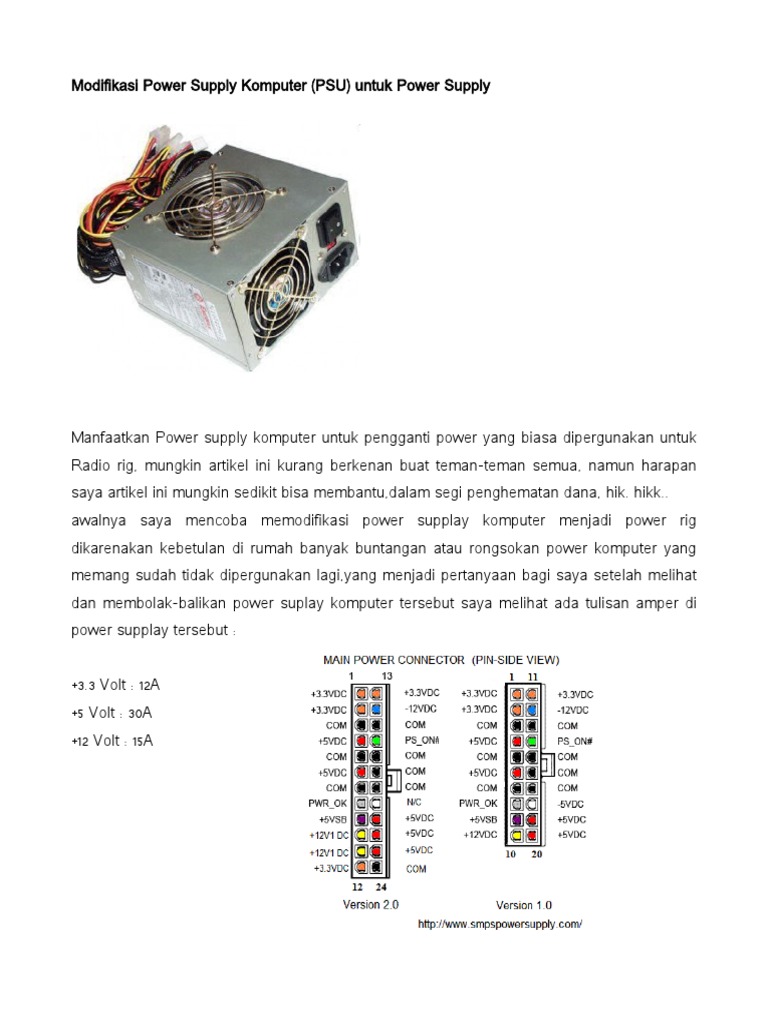 Modifikasi PSU Komputer untuk Radio Rig | PDF