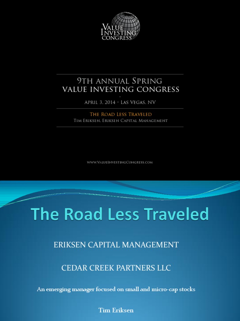 Tim Eriksen: Value Investing Insights | PDF | Limited Liability Company ...