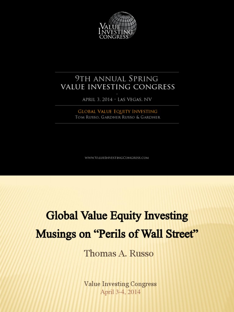 Tom Russo Global Value Equity Investing PDF Companies Investing