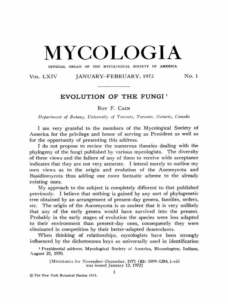 The Evolution of Fungi | PDF | Plants | Algae