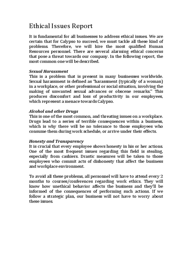 Issues Report | PDF | Business