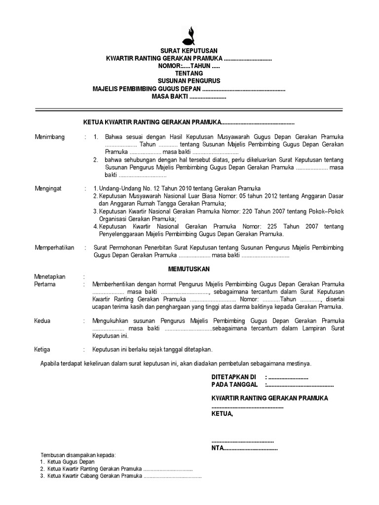 Format Sk Gugus Depan