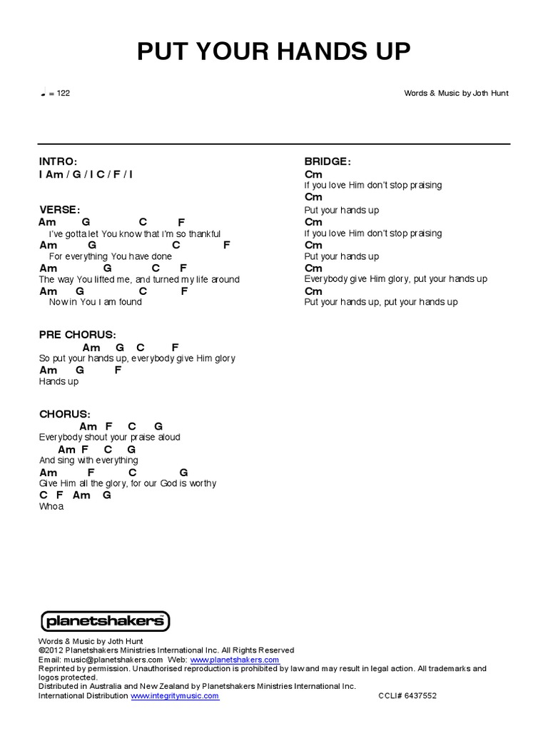 Put Your Hands Up Key Of C put your hands up key of c