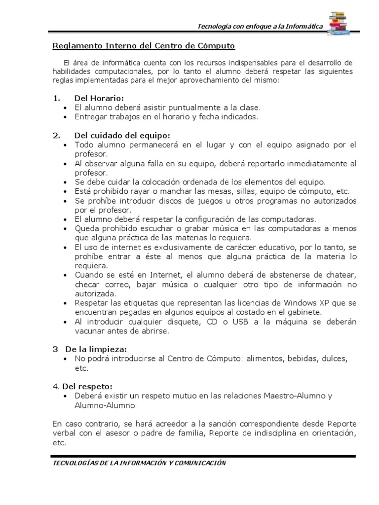 Reglamento Centro de Computo | PDF | Sociedad | Science