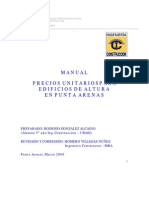 Manual Precios Unitario para Edificio en Altura en Punta Arenas