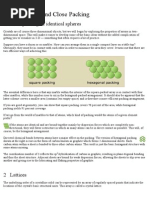 Cubic Lattices and Close Packing