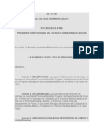 LEY  203 Delimitación del Municipio de Santiago de Huari de la Provincia Sebastián.docx