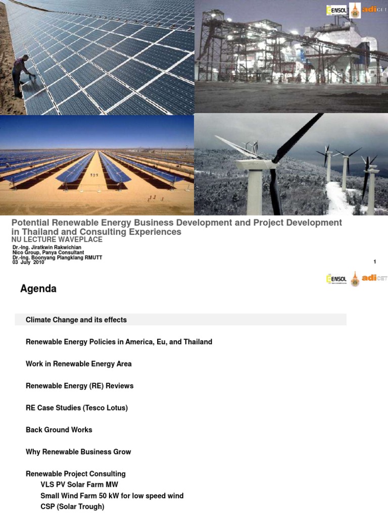 Potential Renewable Energy Business Development in Thailand - ดร.จิรัสก ...