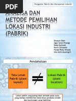 Download Analisa dan Metode Pemilihan Lokasi Industri Pabrik by Ulul Azmi Ayuning Rinanti SN216443370 doc pdf