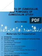 Concepts of Curriculum and Purposes of Curriculum Study