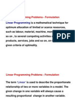 Linear Programming Problems - Formulation