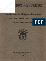 Chile, Historia Del Monasterio de Las Religiosas Dominicas de Santiago, 1923