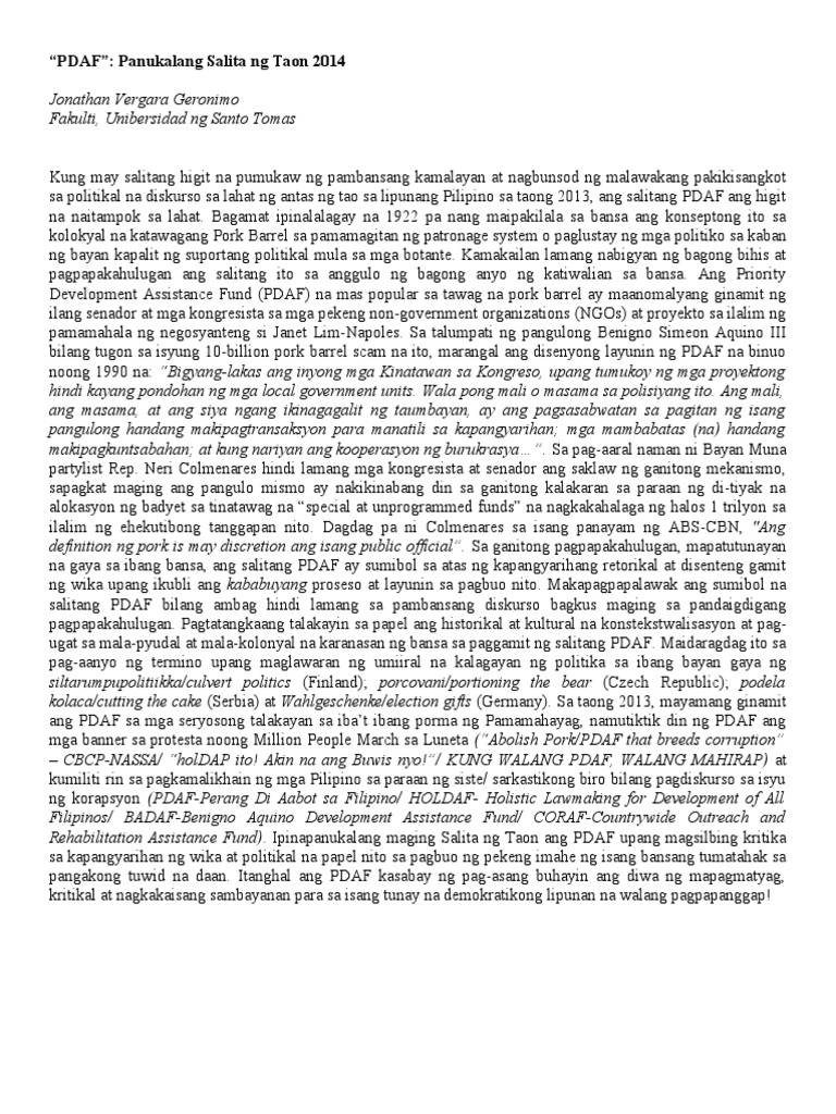 Sawikaan 2014Pdaf Pork BarrelProposal PDF