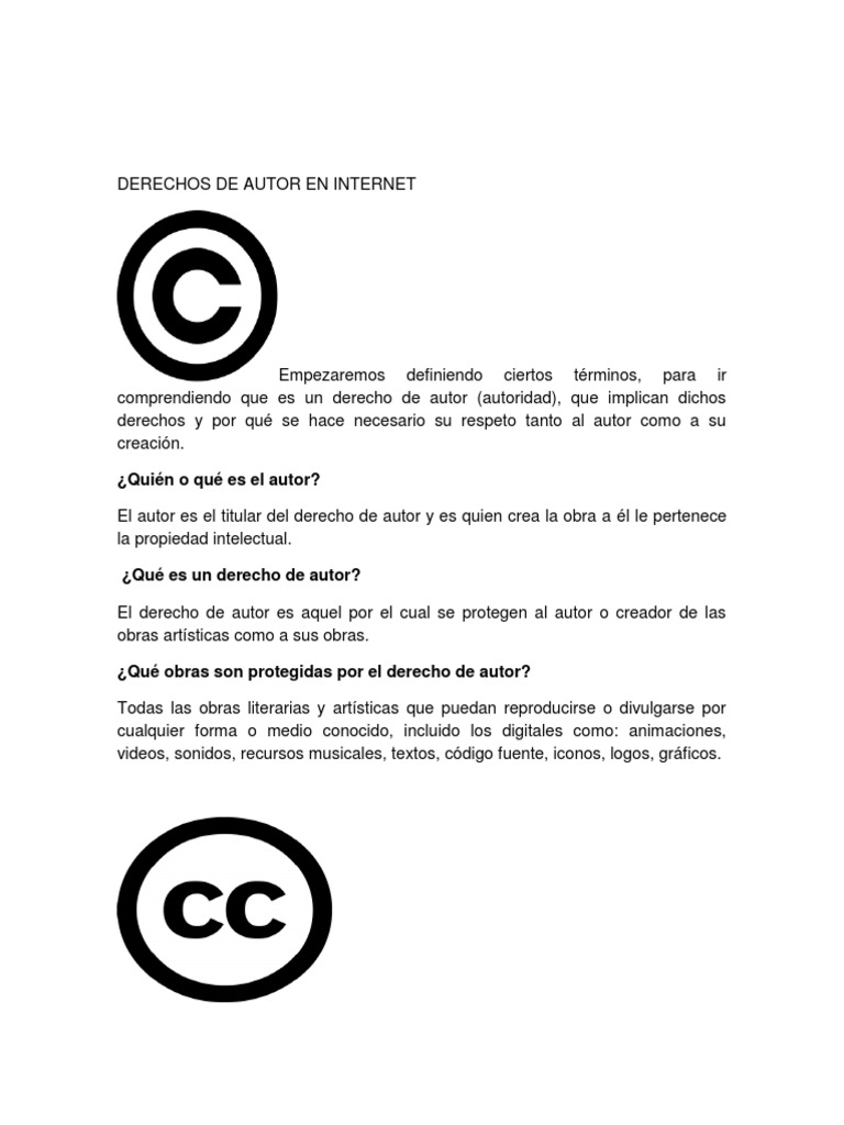 Derechos de Autor en Internet: Guía Esencial | PDF | Creative Commons ...