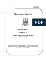 MA (Film Studies) Mumbai University Syllabus (Academic Year 2013)