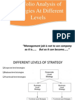 Portfolio Analysis of Strategies at Different Levels