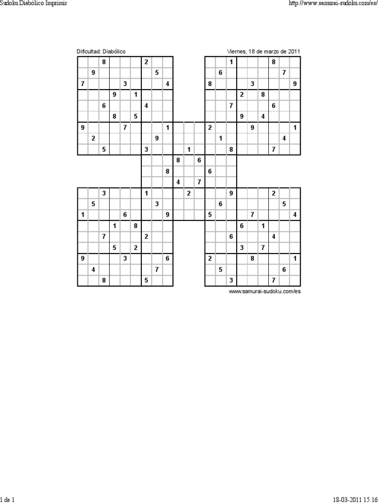 Cha Florecer En general Sudoku Diabólico Imprimir | PDF