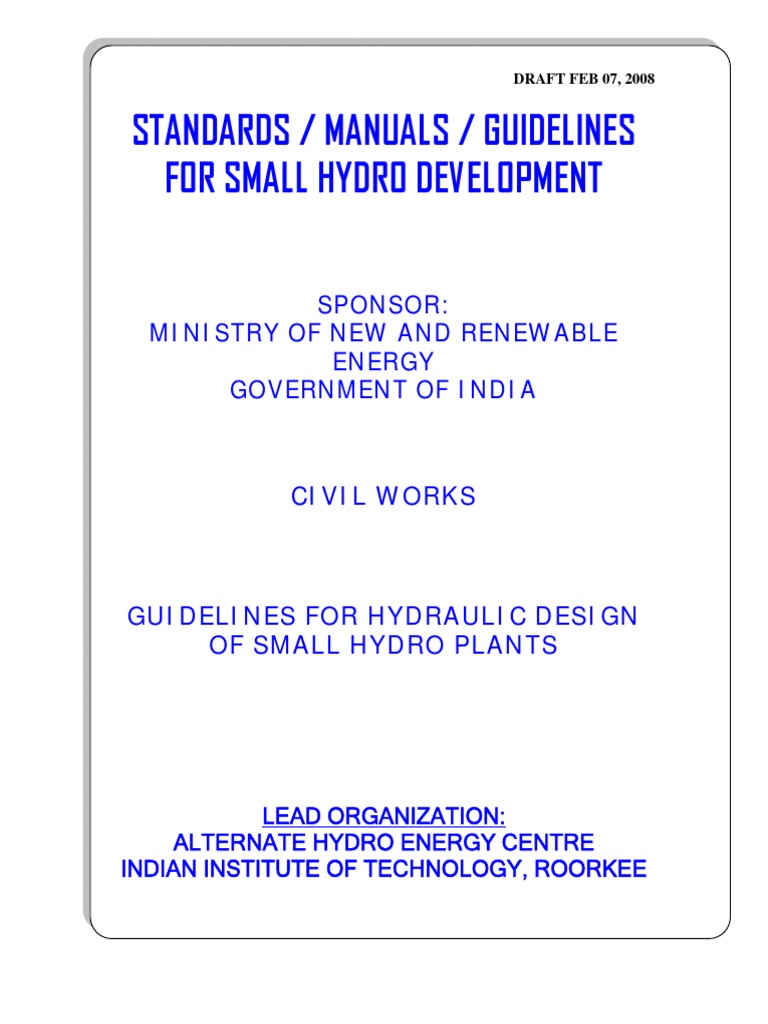 Guidelines For Hydraulic Design of Small Hydro Plants | PDF | Spillway ...