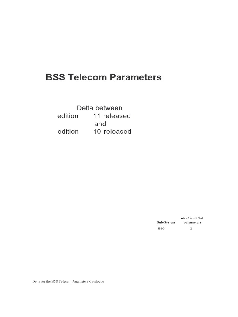 BSS Telecom Parameters Update Guide | PDF | Areas Of Computer Science ...