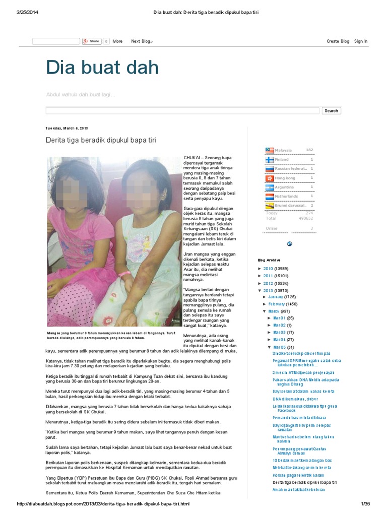 Dia Buat Dah Derita Tiga Beradik Dipukul Bapa Tiri Pdf