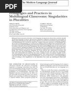 Pedagogies and Practices in Multilingual Classrooms Singularities in Pluralities