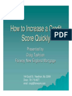 How To Increase A Credit Score Quickly