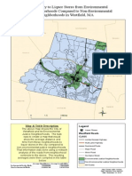 Accessibility To Liquor Stores From Environmental Justice Neighborhoods Compared To Non-Environmental Neighborhoods in Westfield, MA