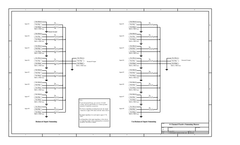 8-Channel Passive Summing Bus Design | PDF