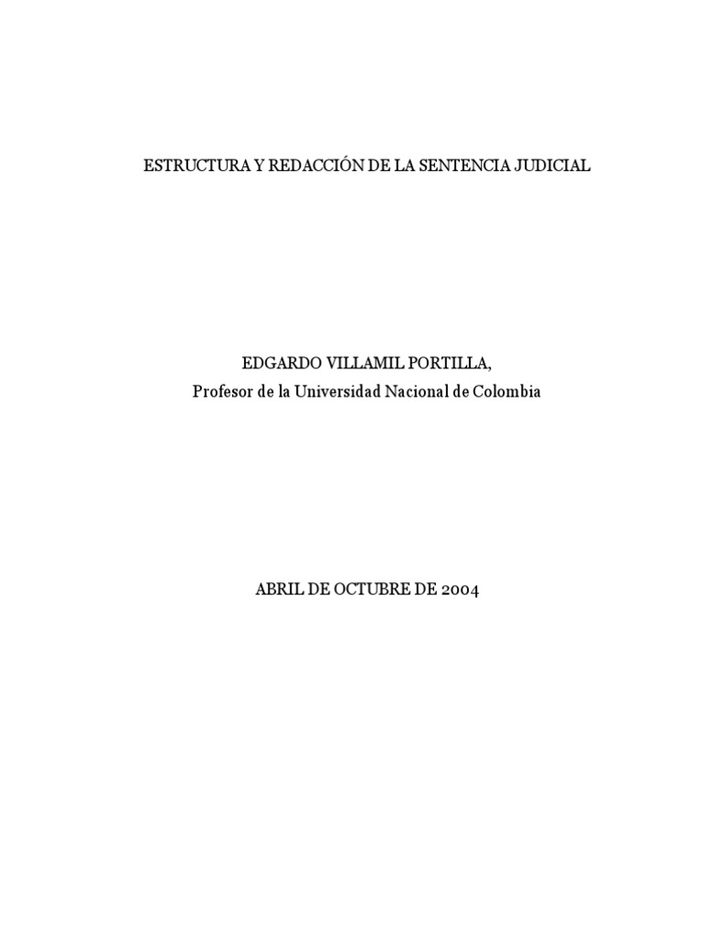 Estructura y Redacción de La Sentencia Judicial | PDF