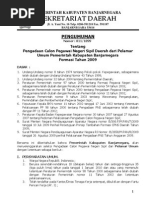 Download Pengumuman Penerimaan CPNS Kabupaten Banjarnegara Tahun 2009 by Eko Wahyono SN21655581 doc pdf