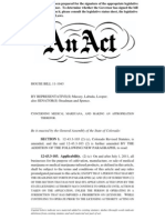 Colorado House Bill 11-1043 Concerning Medical Marijuana, And Making an Appropriation Therefor