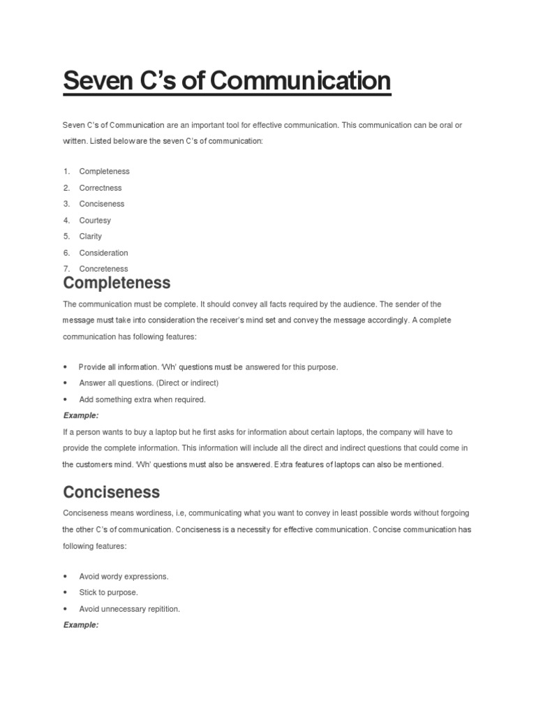 Seven C's | PDF | Question | Sentence (Linguistics)