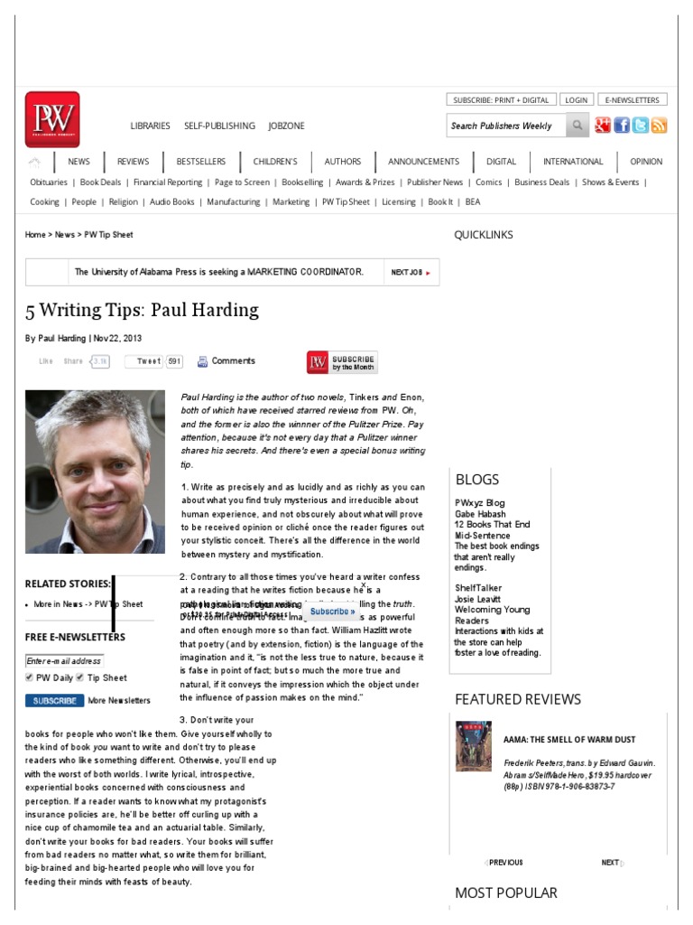 5 Writing Tips_ Paul Harding Books Publishing