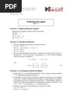 Traitement Du Signal: Exercice 1: Repr Esentation de Signaux