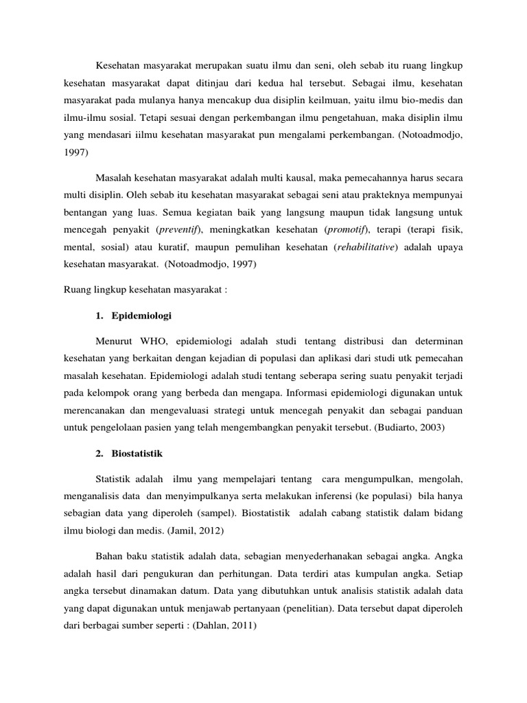 Ruang Lingkup Kesehatan Masyarakat Pdf