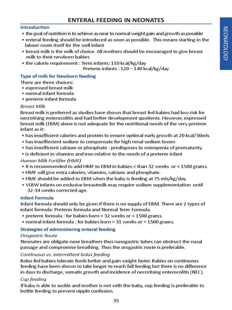 PEDIATRICS Enteral Feeding in Neonates PDF Infants Preterm Birth