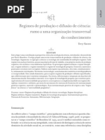 Regimes de Produção e Difusão da Ciência