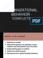 Organizational Behavior: - Conflicts'