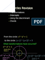 Circles Revision: Transformations Intercepts Using The Discriminant Chords