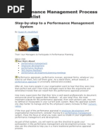 Performance Management Process Checklist