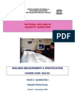 QUS 201 - Building Measurement & Specification (Theory-Practical)