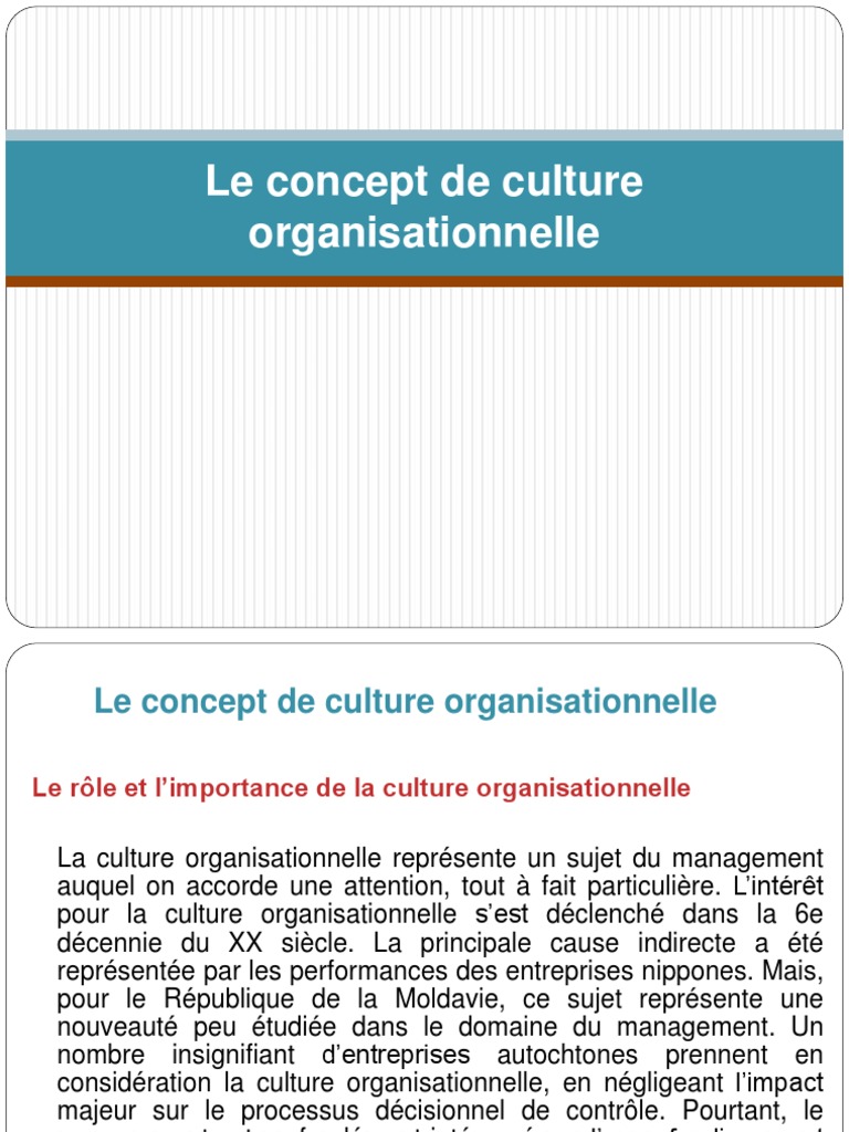 Importance de la culture organisationnelle | PDF | Culture d'entreprise ...