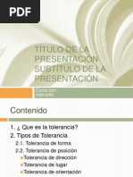 Tipos de Tolerancia