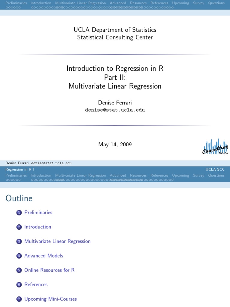 Multivariate Regression in R | PDF | Coefficient Of Determination ...