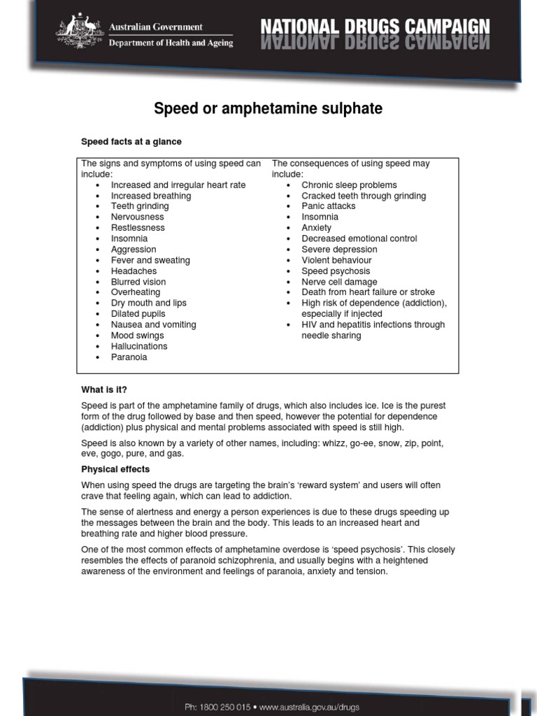 Speed Or Amphetamine Sulphate Paranoia Anxiety