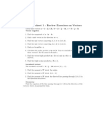 MP254 Problem Sheet 1 - Review Exercises On Vectors